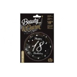 Balon foliowy 18" Happy18Bday cza/sr FG-O18S 54993