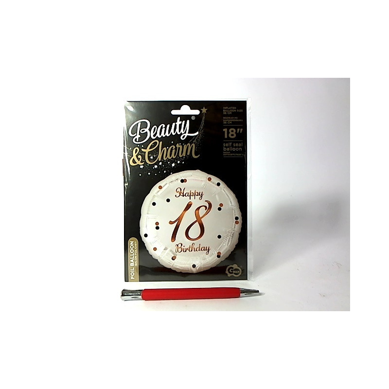 Balon foliowy 18" Happy18Bday róż/zł FG-O18B 47933