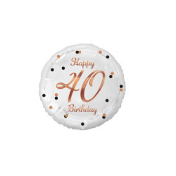 Balon foliowy 18" Happy40Bday biały FG-O40B 55730