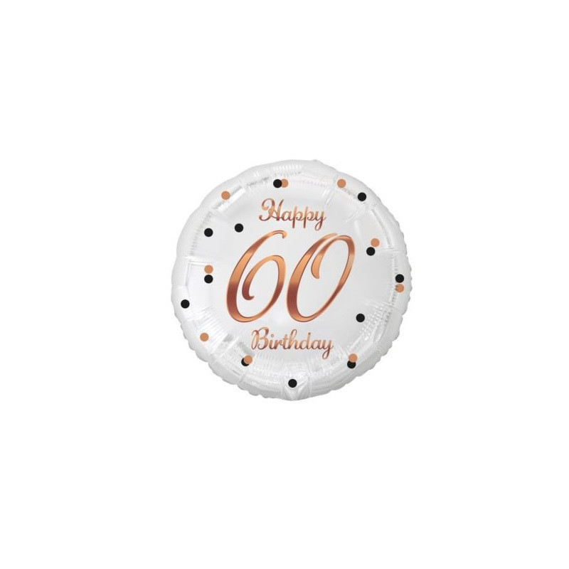 Balon foliowy 18" Happy60Bday biały FG-O60B 55785