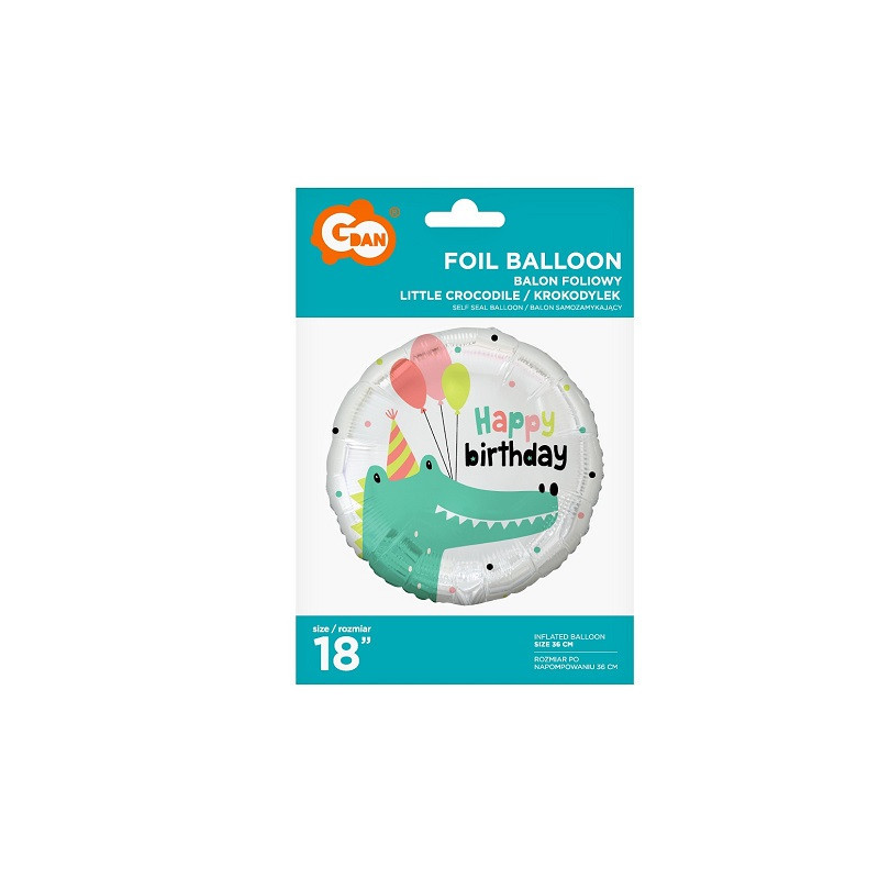 Balon foliowy 18" Krokod..HappyB-day FG-OBKK 49340