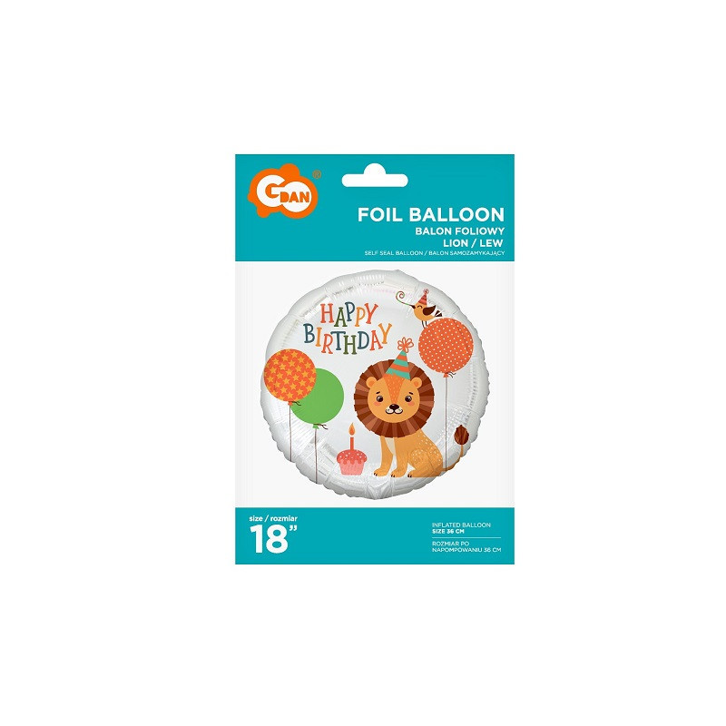 Balon foliowy 18" Lew HappyB-day FG-OBLW 49234