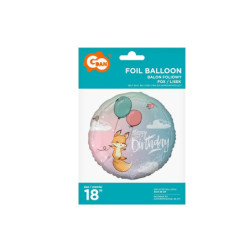 Balon foliowy 18" Lisek HappyB-day FG-OBLK 49364
