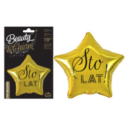 Balon foliowy 19" Sto Lat gwiazda zł.FG-GSLC 70740