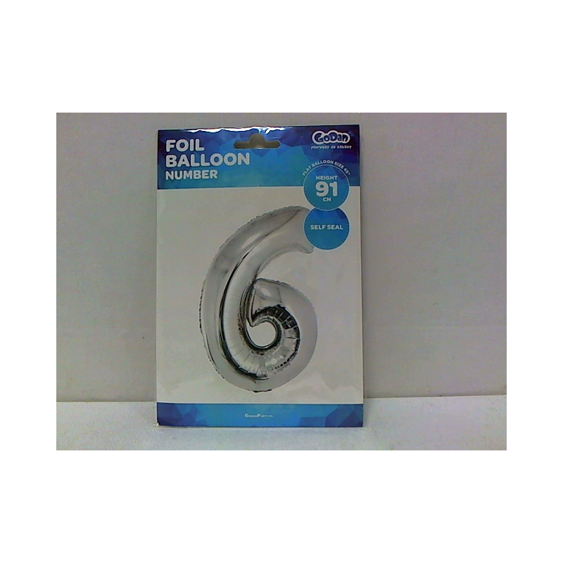 Balon foliowy B_C Cyfra6 sreb.92cm FG-S85S6 40363