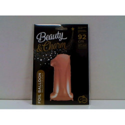 Balon foliowy Cyfra1 róż+zł 92cm HS-C45RZ1 06244