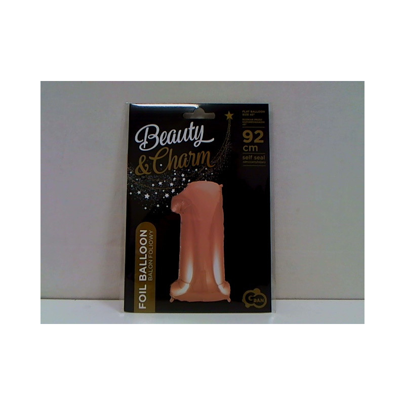 Balon foliowy Cyfra1 róż+zł 92cm HS-C45RZ1 06244