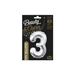 Balon foliowy Cyfra3 srebrna 85cm BC-HSR3 09450