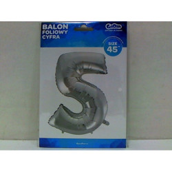 Balon foliowy Cyfra5 srebrna 85cm BC-HSR5 09498