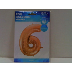 Balon foliowy Cyfra6 róż+zł 92cm HS-C45RZ6 06343