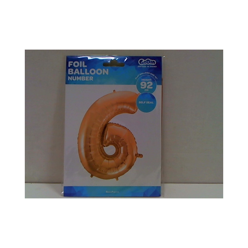Balon foliowy Cyfra6 róż+zł 92cm HS-C45RZ6 06343