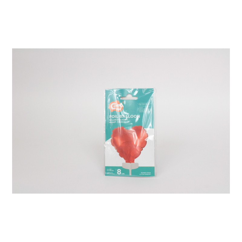 Balon fol 8cm Serce n/patyczku czerw BS-4CRW 57598