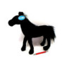 Koń czarny 36cm 16511