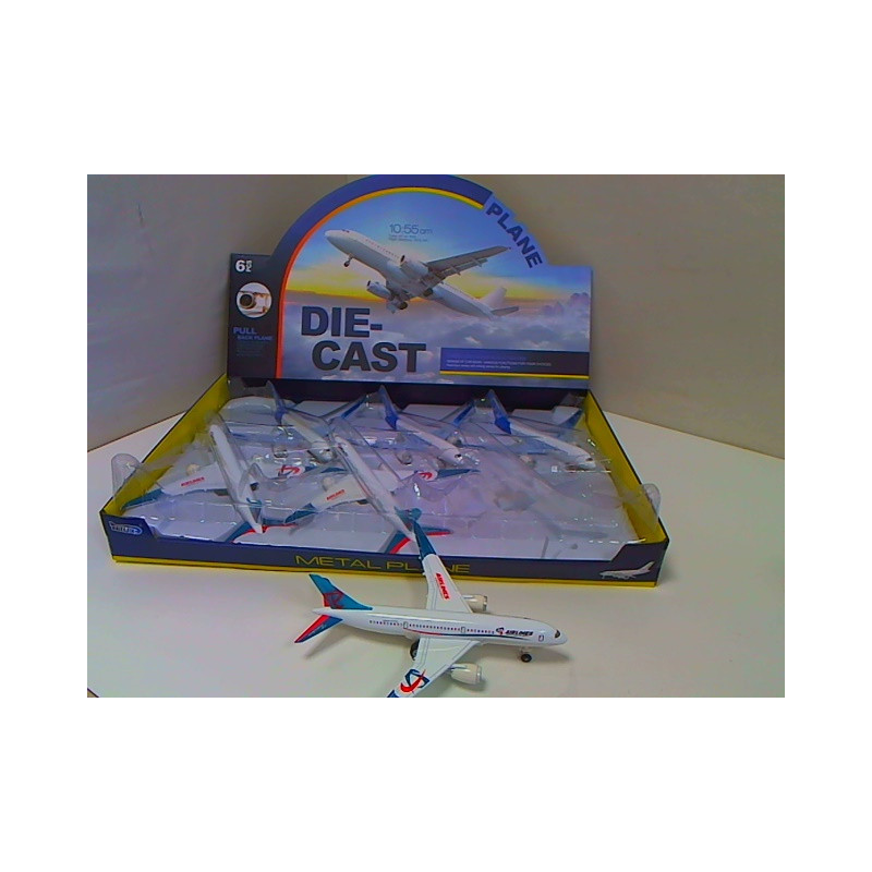 Samolot pasażerski metalowy św/dźw 6szt/op 1272116