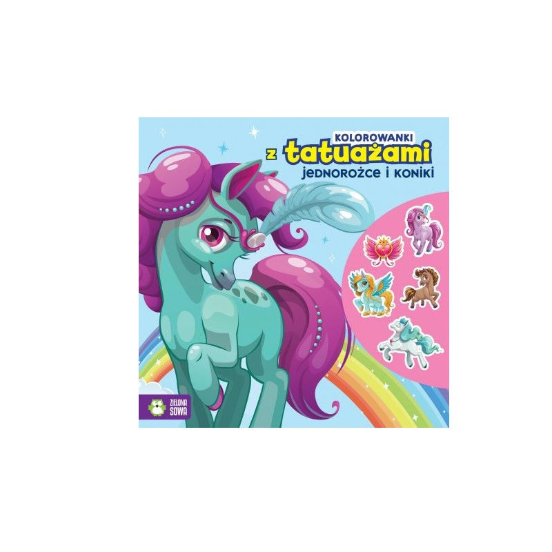 Kolorow.z tatuaż.Jednorożce i koniki 92045