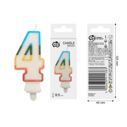 Świeczka cyferka4 tęczowa bio brok.SW-CBB4 11383