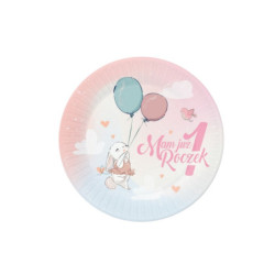 Talerzyki pap.18cm kol.Roczek Króliczek A6 79514