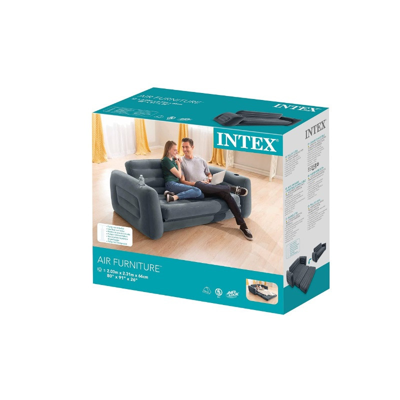 Kanapa flokowana rozkładana podwójna 66552NP