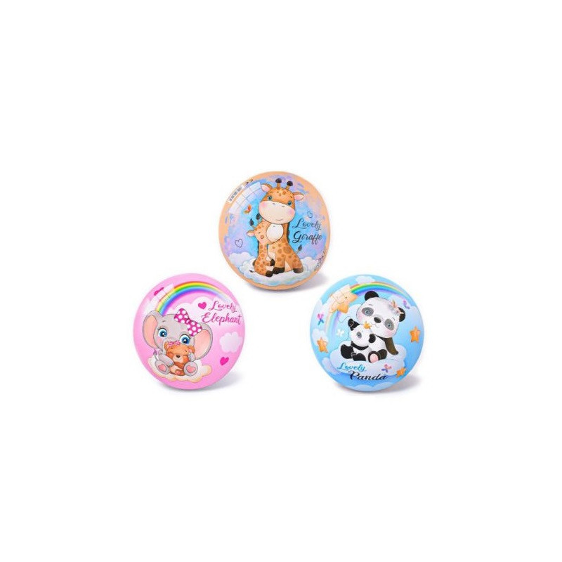 Piłka 14cm zwierzęta3wz 12szt w torbie 34469 31186