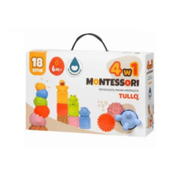 Klocki sens.Montessori piramida piłecz..18el 76136