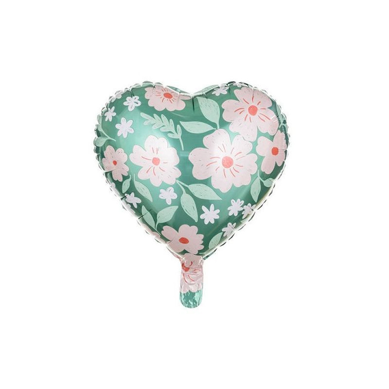 Balon fol.Serce w kwiaty 45cm mix 44088