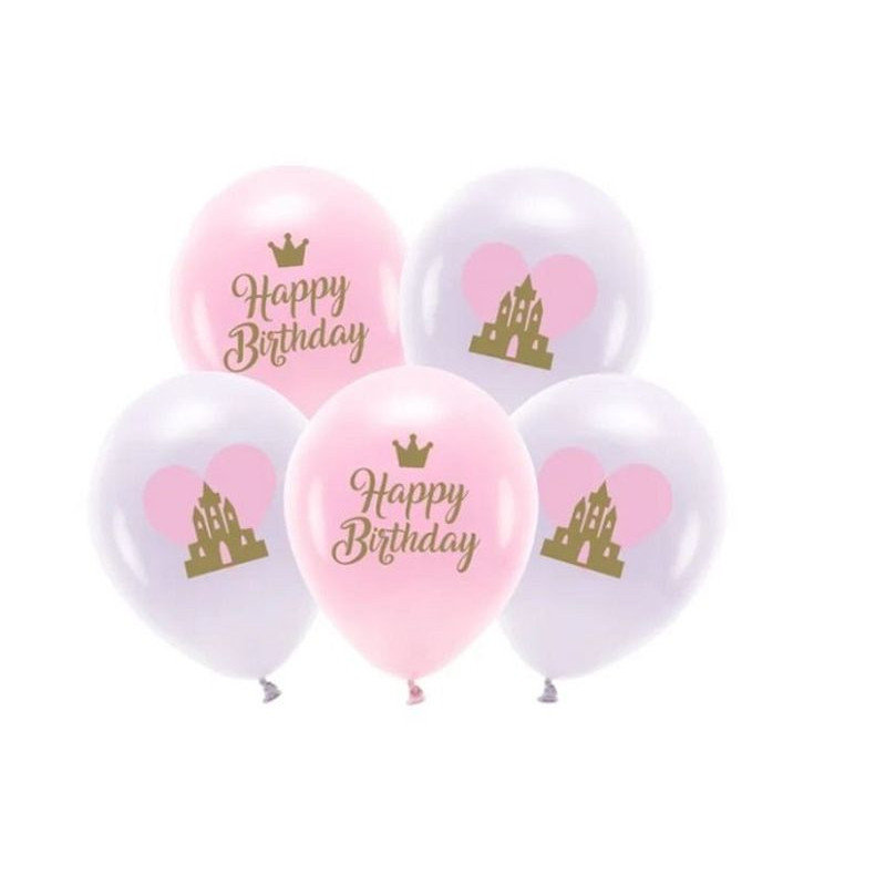Balony Eco 33cm HappyBirthday mix A5 41042