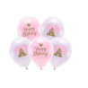 Balony Eco 33cm HappyBirthday mix A5 41042