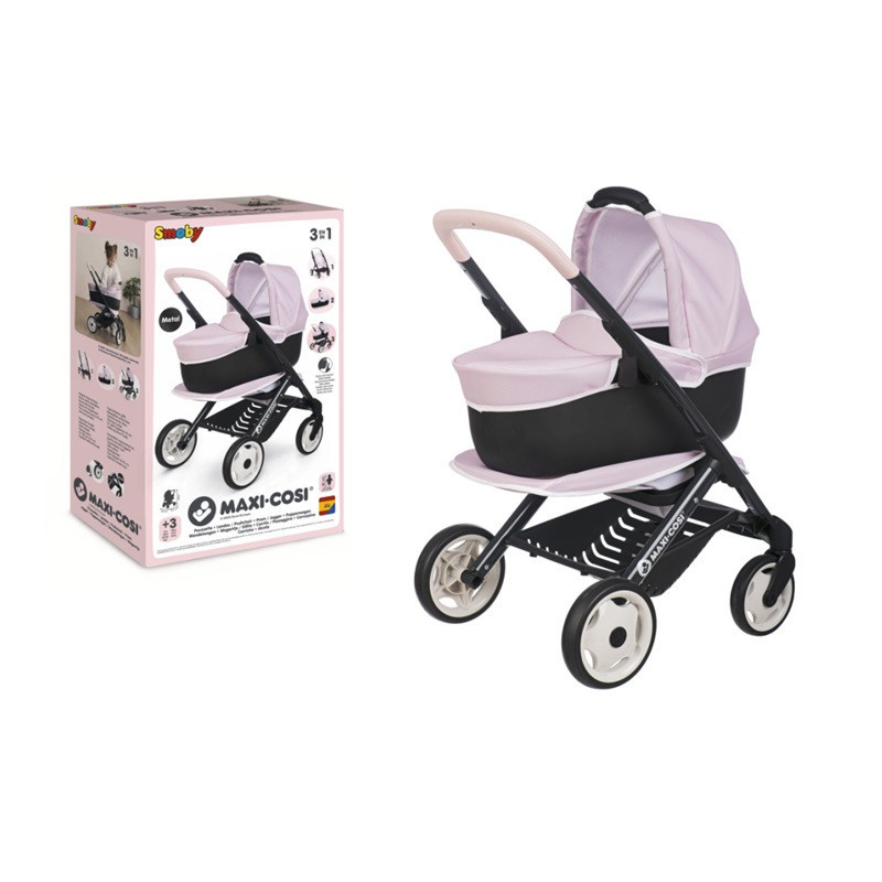 SMOBY Maxi Cosi wózek 3w1 różowy 253121