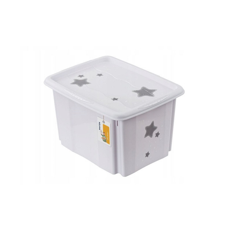  KEEEPER skrzyn.obr.pok.30L Stars biały 81923
