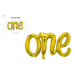  Balon foliowy One 66x37cm złoty 32856