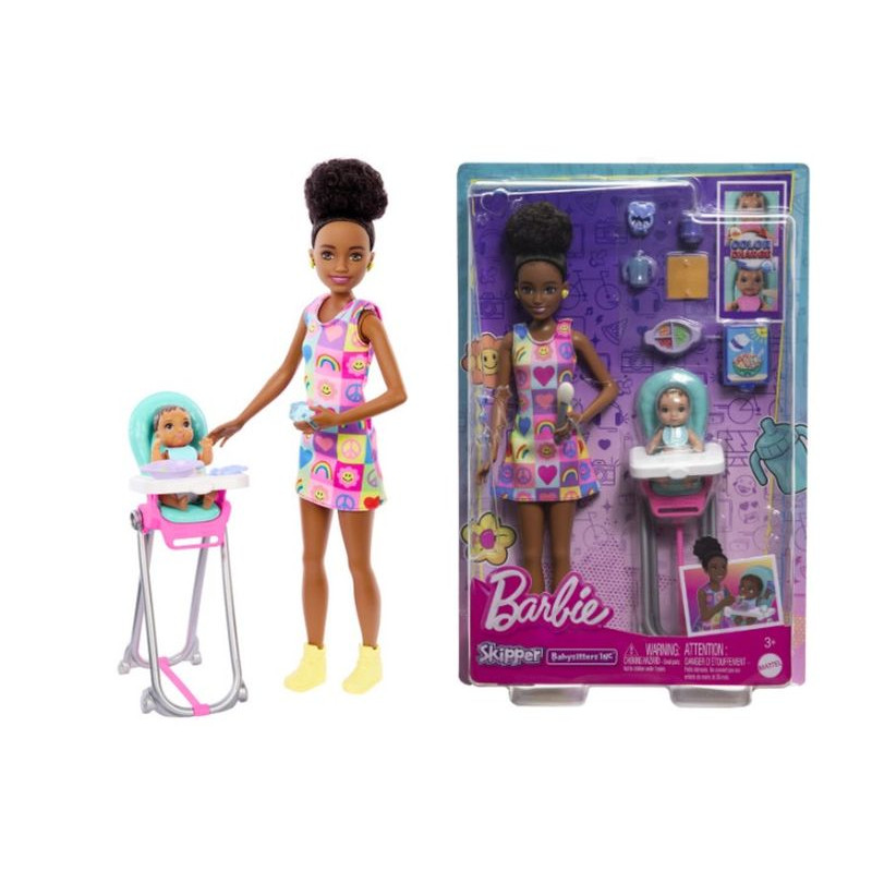  Barbie opiekunka Skipper+bobas HTK34