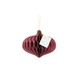  Bombka papierowa Owal bordo 75419