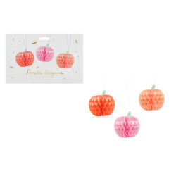 Dekoracja bibułowa Dynie 24cm mix A3 06843