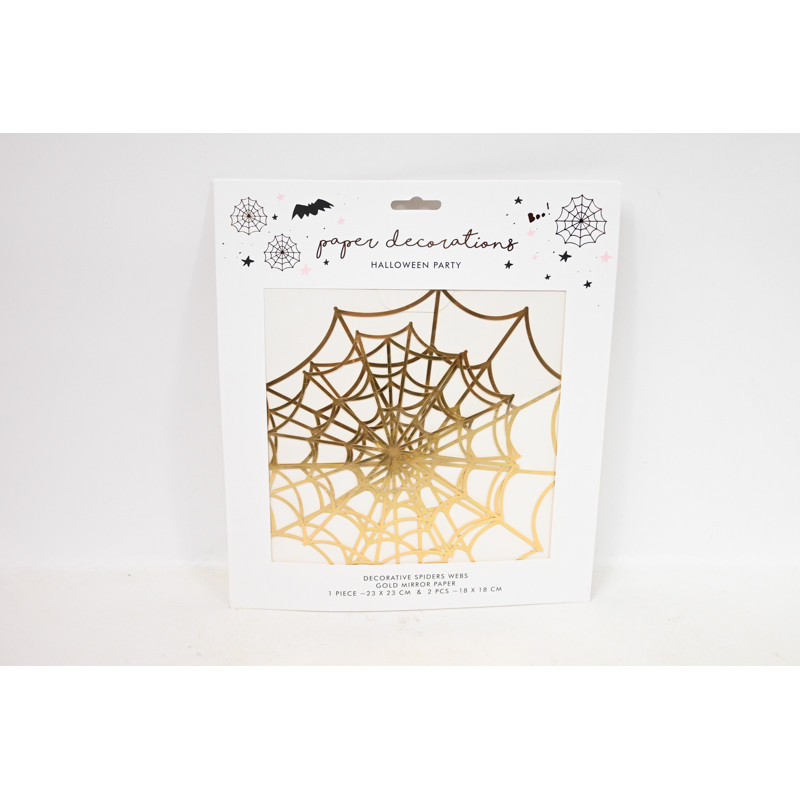 Dekoracje papierowe Pajęczyny złoty A6 07427