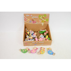  Drewniany gwizdek ptaszek 24szt/disp 127380