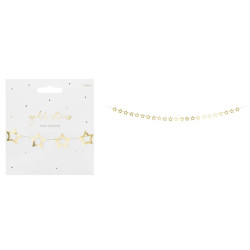  Girlanda papierowa Gwiazdki złoty 3m 84787