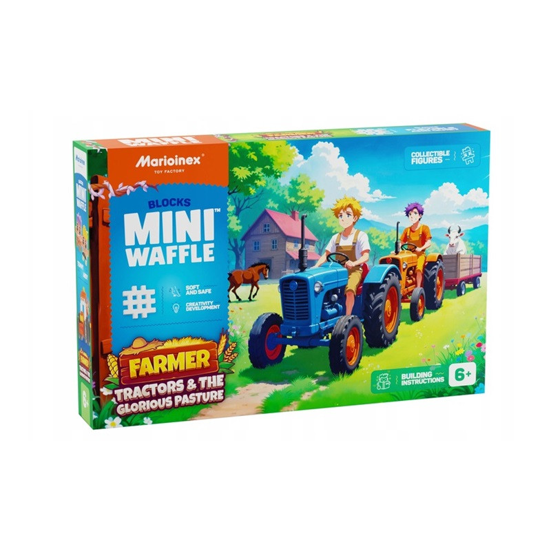  Klocki waffle Farmer traktor/łąka 100el 07535