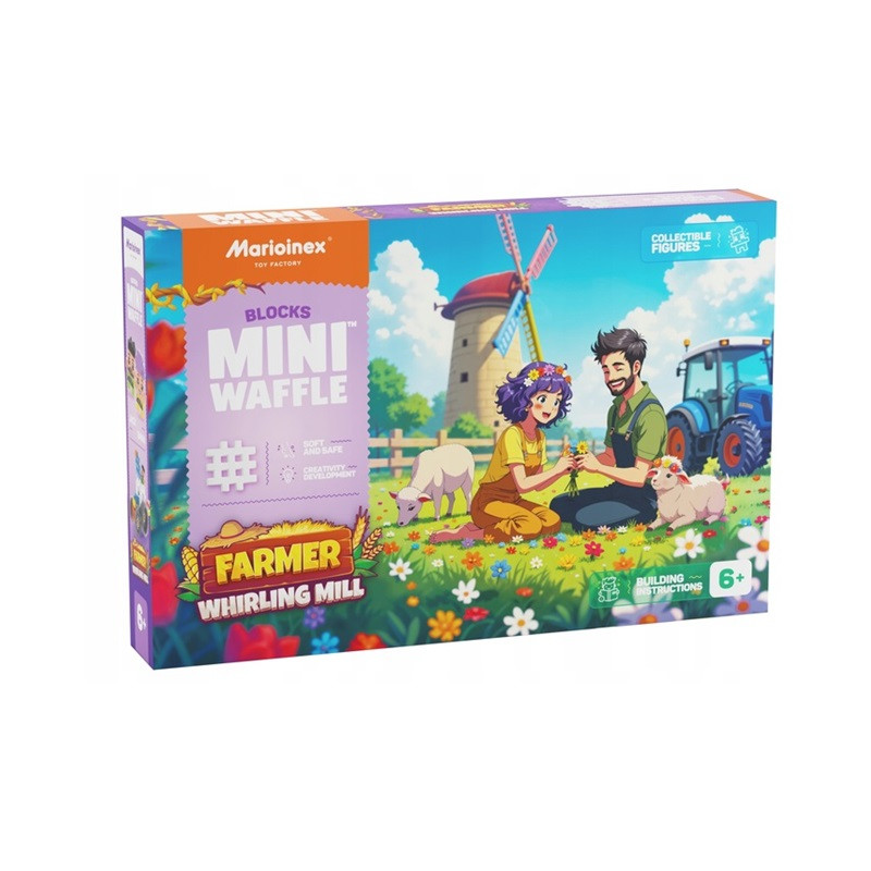  Klocki waffle Farmer zakręc.młyn 100el 07559