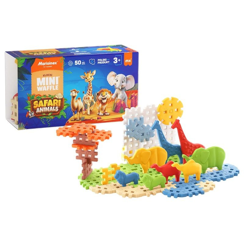  Klocki wafle mini Animals Safari 50el 07092