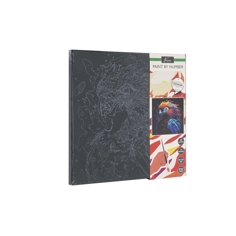  Malow.p/num.n/czar.płótnie papuga 46324