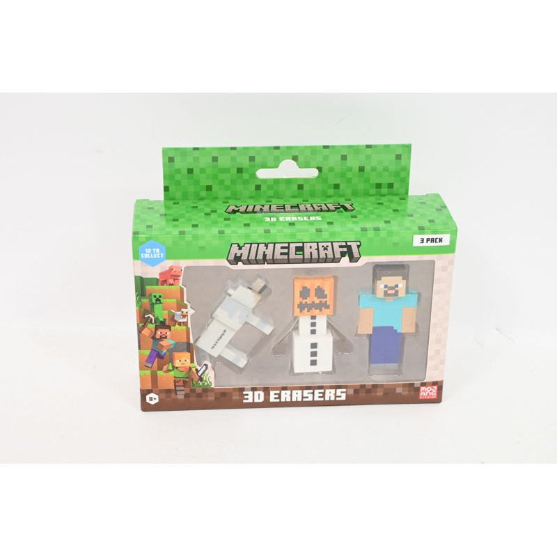  MINECRAFT 3D Erasers 3pack B 14232