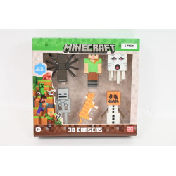  MINECRAFT 3D Erasers 6pack DeluxeBox B 14270