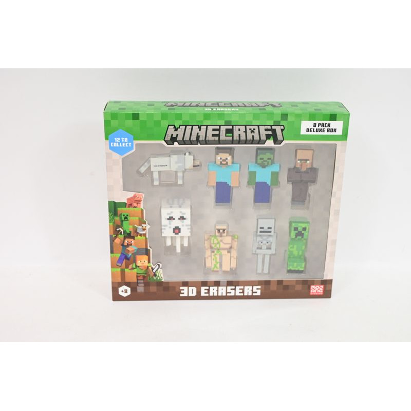  MINECRAFT 3D Erasers 8pack DeluxeBox vA 10944