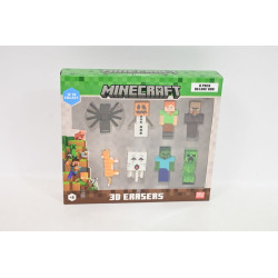  MINECRAFT 3D Erasers 8pack DeluxeBox B 14263