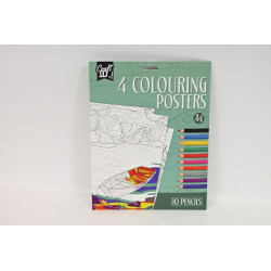  Obrazy A4 do kolorow.+10 kredek 08179