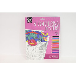  Obrazy A4 do kolorow.+10 kredek 08209