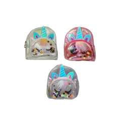  Plecak jednorożec srebrz.3D aplik.U1019 02737