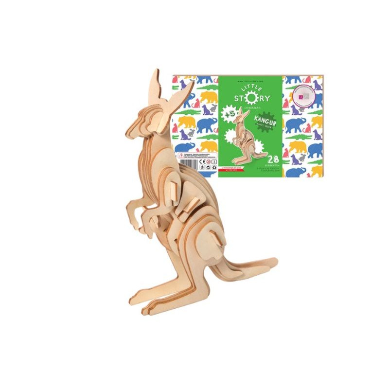  Puzzle drewniane model 3D Kangur D014 07613