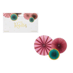  Rozety dekoracyjne burgund 26-43cm A3 09974