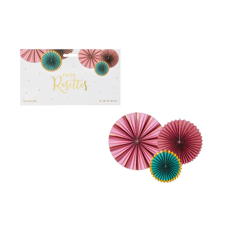  Rozety dekoracyjne burgund 26-43cm A3 09974